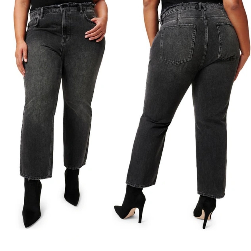 Good American 90s Duster Straight Leg Jeans